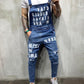 Men's braces ripped jeans jumpsuit men pants