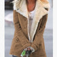 Women Plus Size Warm Coats Composite Plush Button Lapels Jacket Outwearcoat