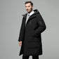 Long padded down jacket for men