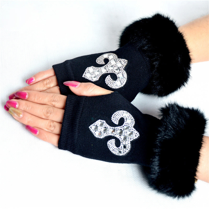 Guantes de calavera brillantes para mujer