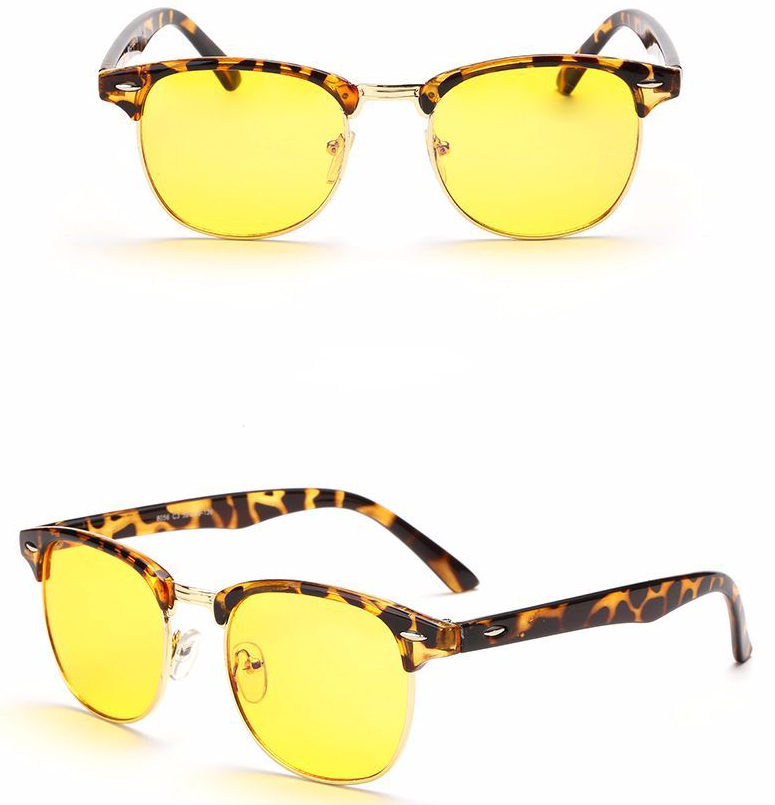 New anti-Blu-ray glasses Square half-frame goggles Men and women night-vision glasses H8056