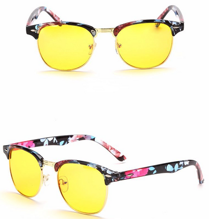 New anti-Blu-ray glasses Square half-frame goggles Men and women night-vision glasses H8056