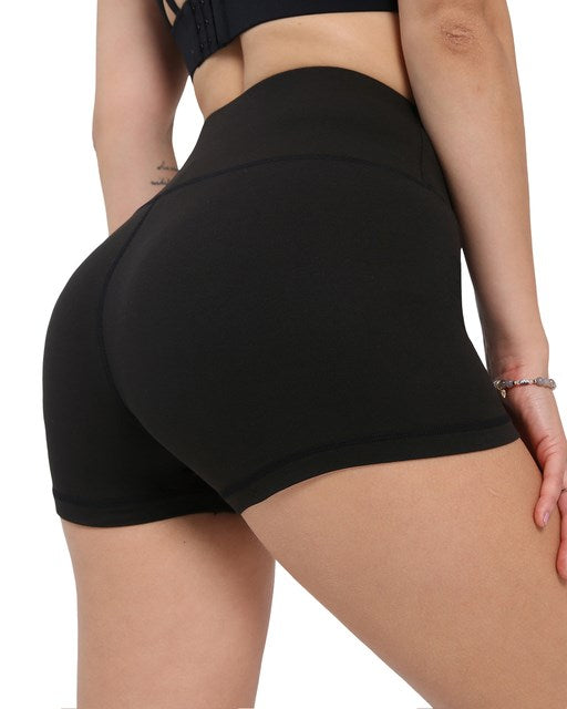 Pantalones cortos de entrenamiento para mujer Pantalones cortos de motociclista sin costuras Negro