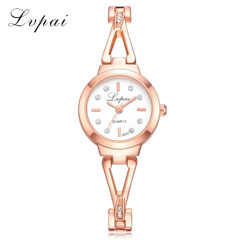 Pulsera de lujo para mujer, relojes de vestir, relojes de cristal de cuarzo a la moda, reloj de pulsera deportivo informal para mujer de marca Lvpai