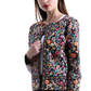 Floral round neck coat baseball uniform tops women