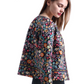 Floral round neck coat baseball uniform tops women