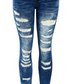 Stretch cotton hole pencil feet jeans women