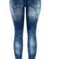 Stretch cotton hole pencil feet jeans women