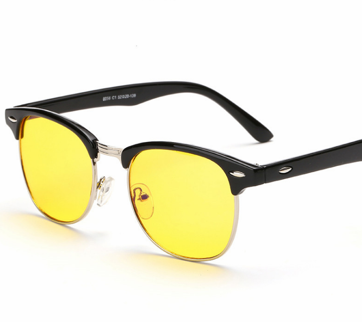 New anti-Blu-ray glasses Square half-frame goggles Men and women night-vision glasses H8056