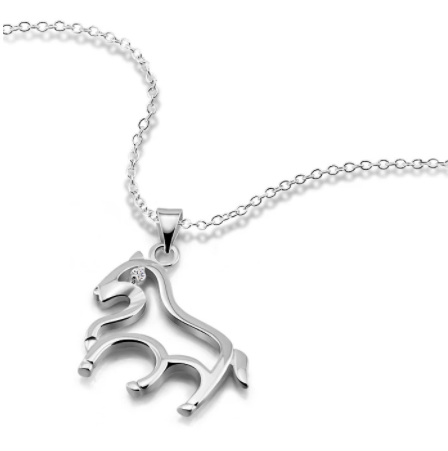 Collar de pony hueco de plata 925 para hombres y mujeres