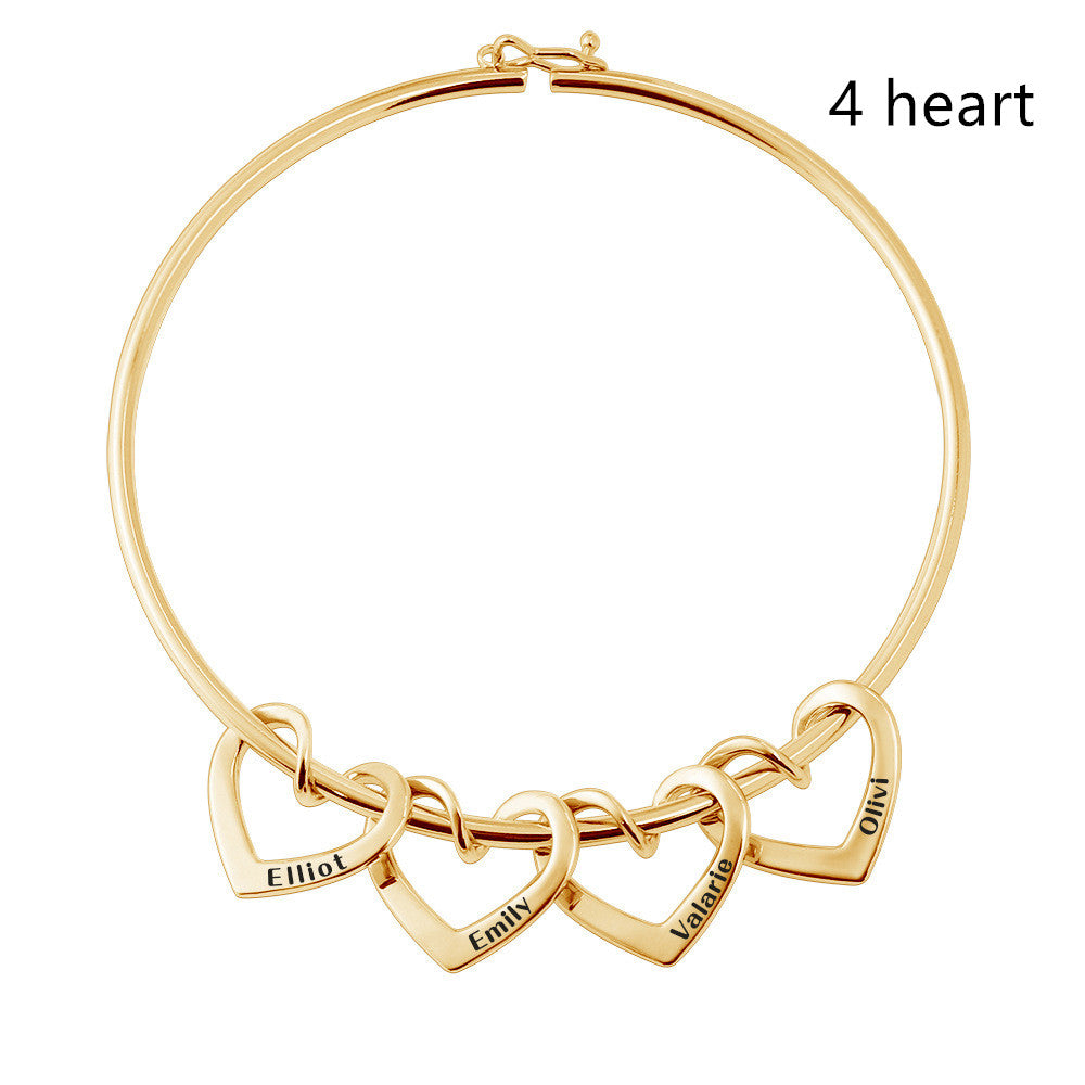 pulsera piercing curvada con forma de corazón de melocotón