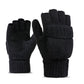 Wool and velvet thick leather warm outdoor gloves