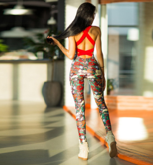 Women's Casual Sports Suit, Printed Jumpsuit, Yoga Suit, Women