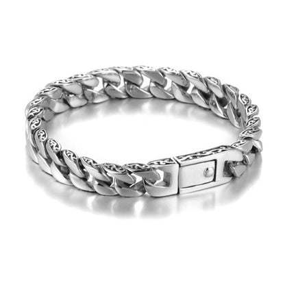 Pulsera de acero de titanio para hombre, pulsera de acero de titanio con tótem de encaje