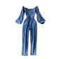 Sexy One-Line Neck Strapless Puff Sleeve Jumpsuit Women