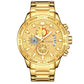 WWOOR Fashion Mens Watches Top Brand Luxury Gold Full Steel Quartz Watch Men Waterproof Sport Chronograph Relogio Masculino