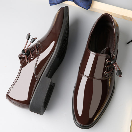 Zapatos de cuero con cordones para hombres Zapatos casuales de negocios para hombres