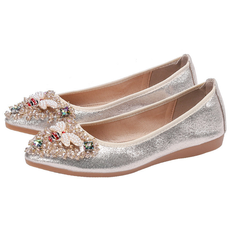 Rhinestone Single Shoes Women Korean Student Casual Shoes