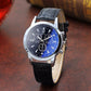 Fashion Blue Glass Belt Men's Watch Watches Men's Quartz Watch