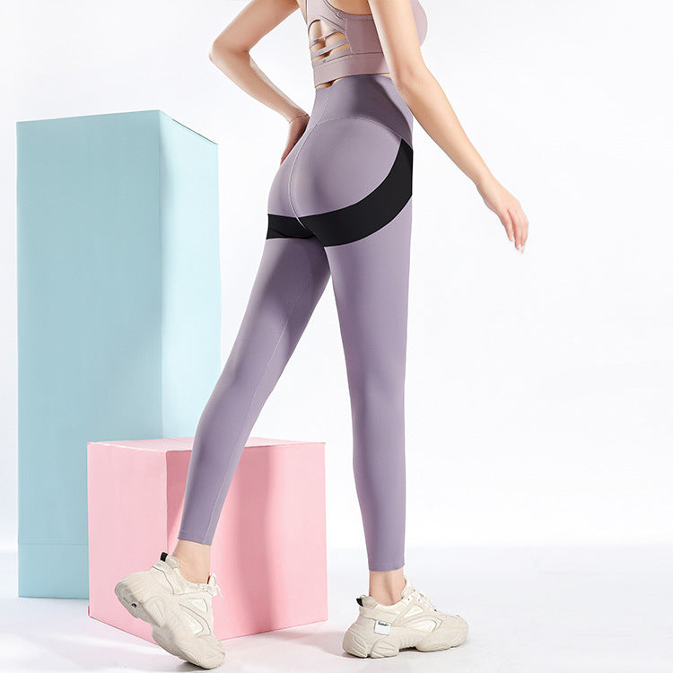 Pantalones de yoga sexy con corazón para mujer, mallas de yoga con retazos para mujer