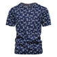Casual Slim-Fit Stretch T-Shirt Men Short-Sleeved Printed T-Shirt Sports Men