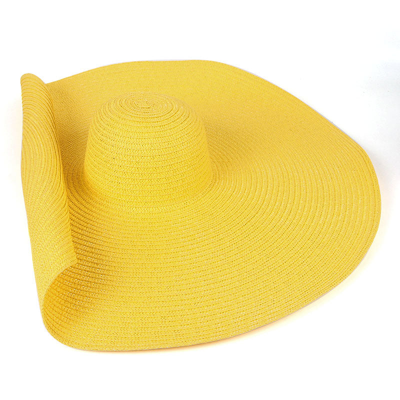 Sombreros de gran tamaño de la playa del ala ancha de los 25CM para la protección ULTRAVIOLETA grande del sombrero de paja de las mujeres