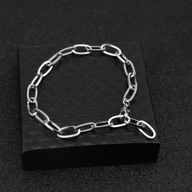 Pulsera de moda coreana para hombres y mujeres, pulsera de cadena Retro de diseño Simple