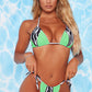 Multicolor Stitching Striped Sexy Bikini Swimsuit