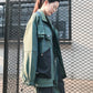 Color Block Jacket Baseball Uniform Women Loose Jacket