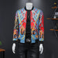 Luxury Gold Print Bomber Jacket Men Streetwear Social Men