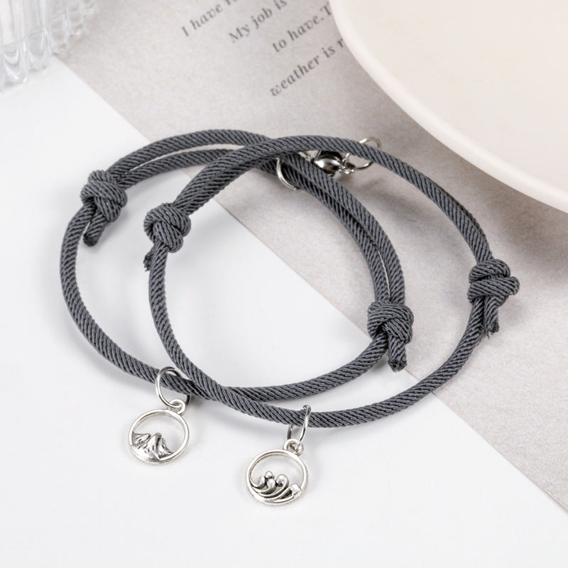 Pulsera tejida magnética creativa para hombres y mujeres.