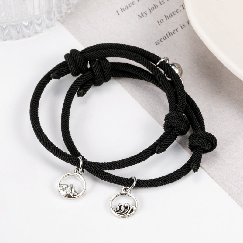 Pulsera tejida magnética creativa para hombres y mujeres.