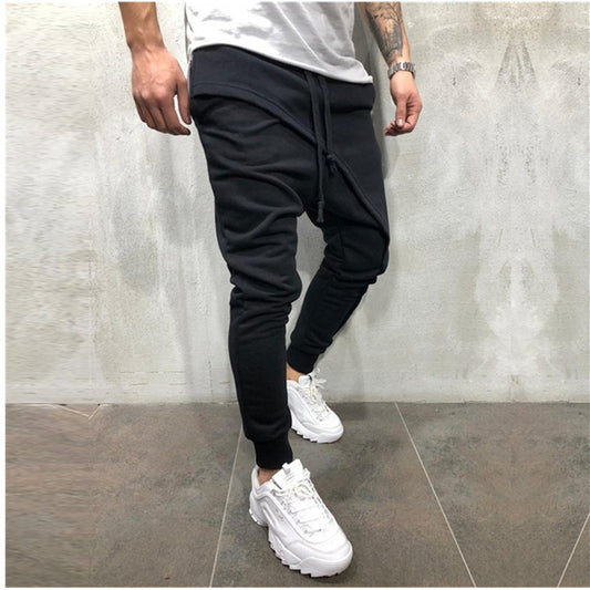 Pantalones de jogging Hip Hop Pantalones de jogging Slim Casual Deportes Pantalones con cordón Hombres