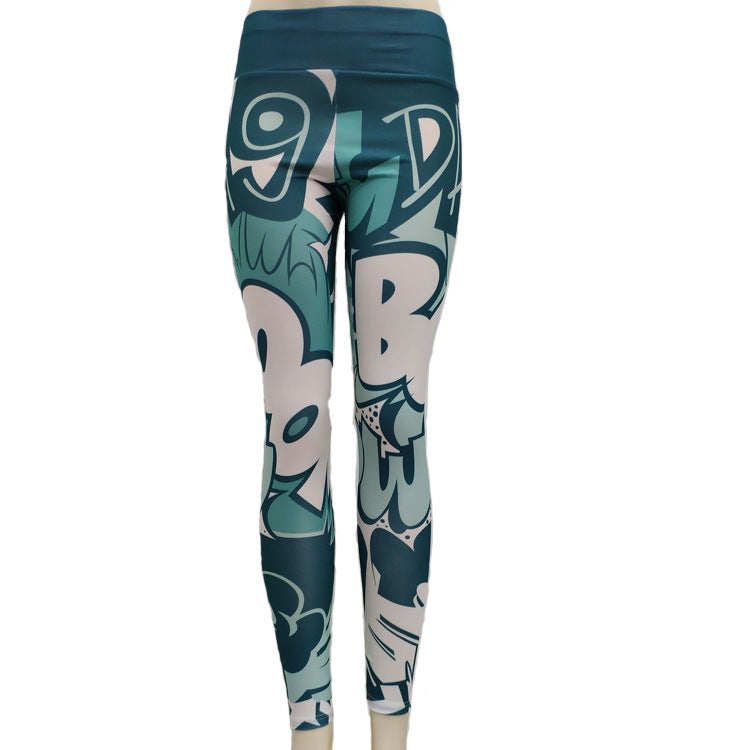 Pantalones estampados Pantalones de yoga delgados Leggings deportivos Mujer