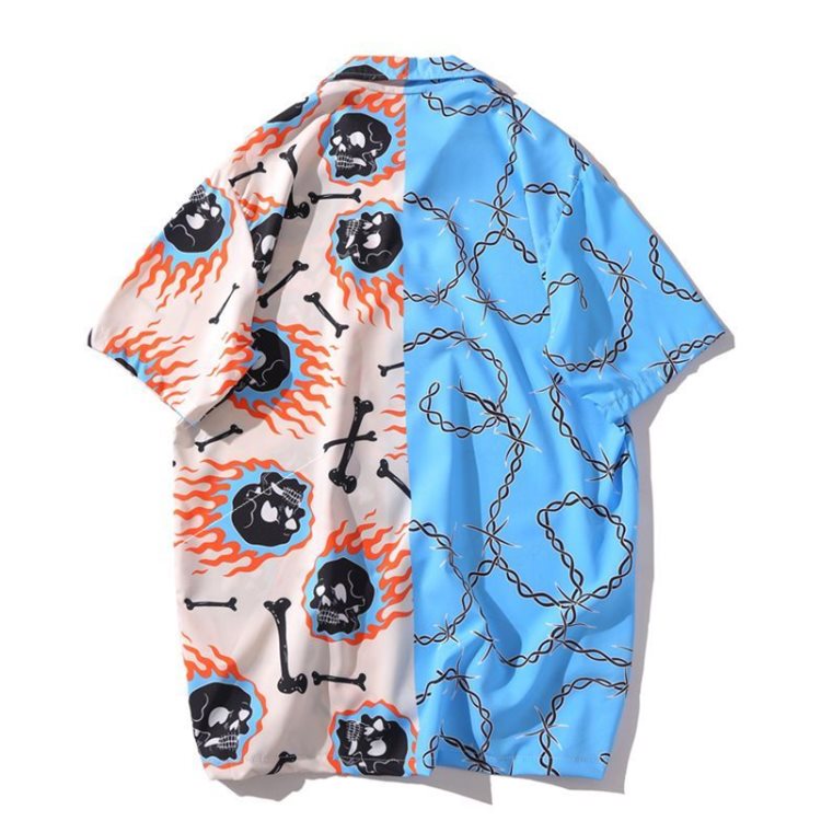 Camisas Harujuku sueltas de moda de playa para hombres