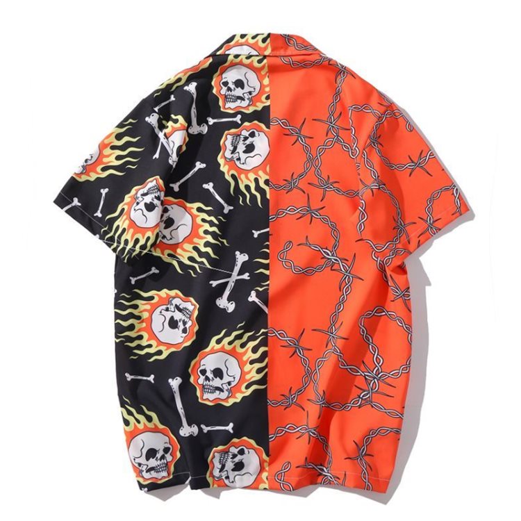 Camisas Harujuku sueltas de moda de playa para hombres