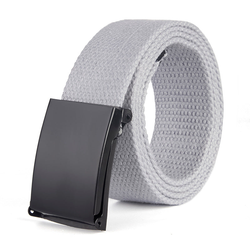 Trendy Fashion New Men'S And Women'S Trousers Solid Color Canvas Belt Men'S Belt