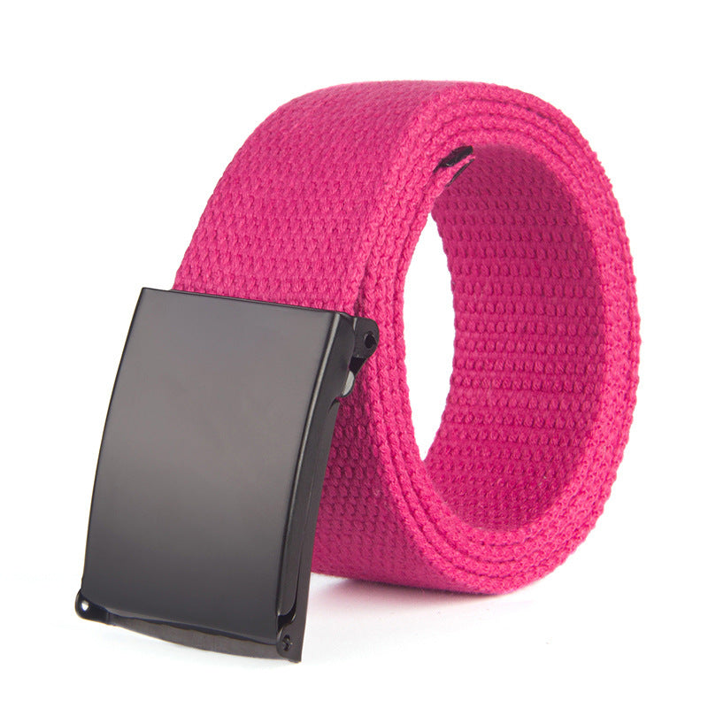 Trendy Fashion New Men'S And Women'S Trousers Solid Color Canvas Belt Men'S Belt
