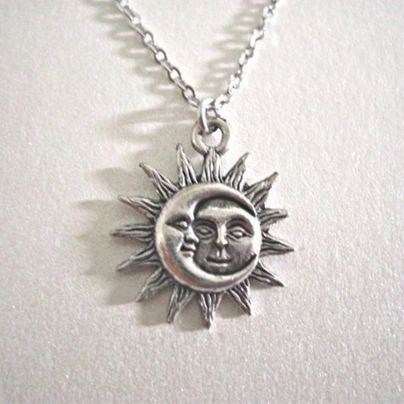 Collar con colgante de luna y sol para mujer, Gargantilla, regalo de joyería