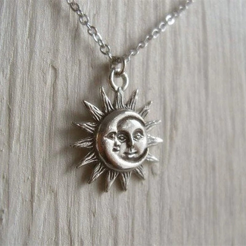 Collar con colgante de luna y sol para mujer, Gargantilla, regalo de joyería