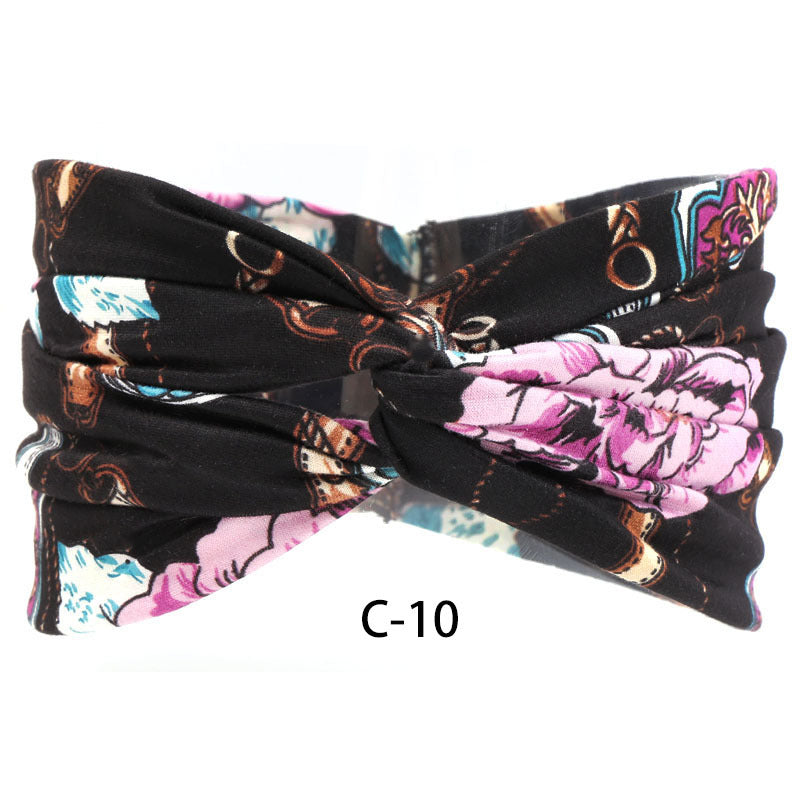 Wide Cotton Headband For Women Girl Print