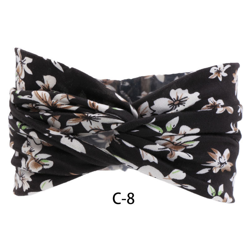 Wide Cotton Headband For Women Girl Print