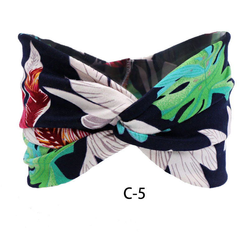 Wide Cotton Headband For Women Girl Print