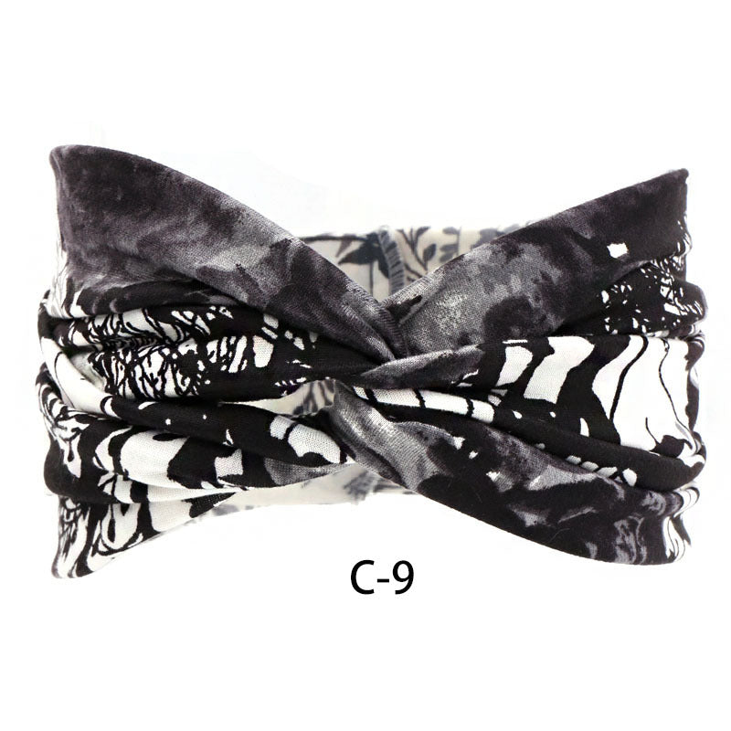 Wide Cotton Headband For Women Girl Print