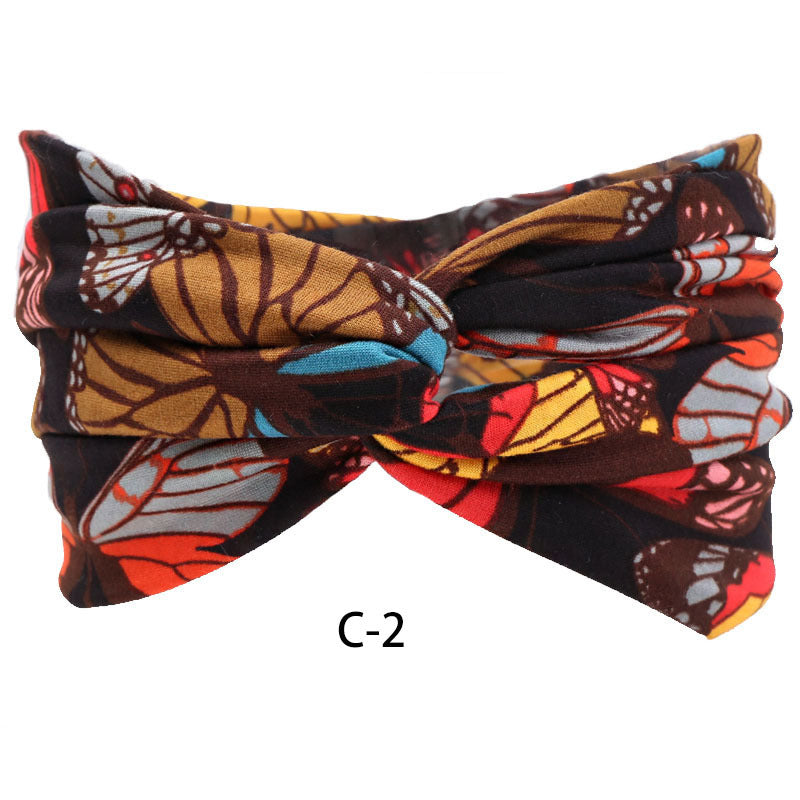 Wide Cotton Headband For Women Girl Print