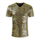 V-Neck Snake Print T-Shirt Men