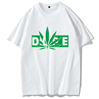 Hemp Leaf Dope Weed New Rap Trend Hip Hop T-shirt Men''s Short Sleeve Cotton Men''s Half Sleeve T-shirt