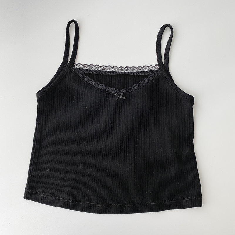 Camisole Women's Tops Summer Short Tops 2024 New Vintage Lace Slim Warm Ladies Bottoming Cute Tops For Women Camis