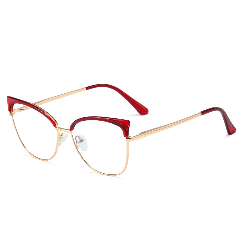 Metal Flat Mirror Women Amazon Fashion Anti-Blue Light Glasses