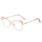 Metal Flat Mirror Women Amazon Fashion Anti-Blue Light Glasses